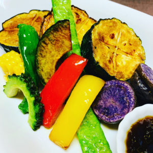 揚夏野菜達の油淋ソース😋